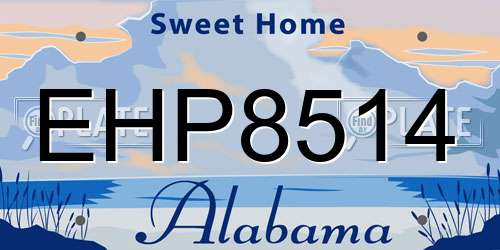 EHP8514 Alabama License Plate