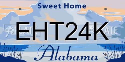 EHT24K Alabama License Plate
