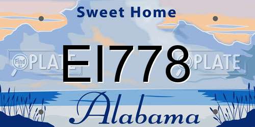 EI778 Alabama License Plate
