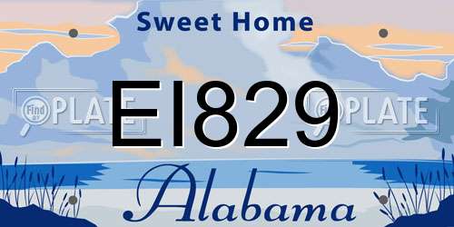 EI829 Alabama License Plate