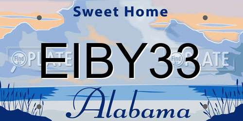 EIBY33 Alabama License Plate