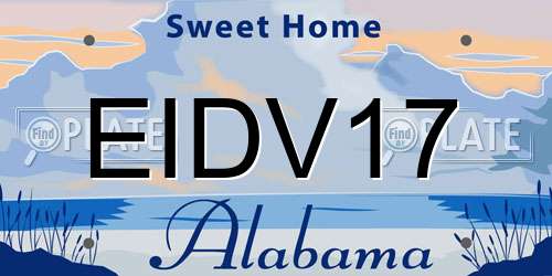EIDV17 Alabama License Plate