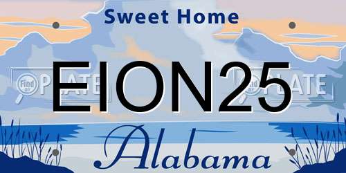 EION25 Alabama License Plate