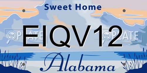 EIQV12 Alabama License Plate