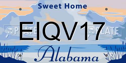 EIQV17 Alabama License Plate