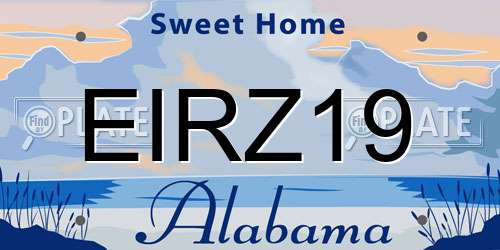 EIRZ19 Alabama License Plate