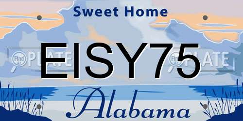 EISY75 Alabama License Plate