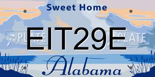EIT29E Alabama License Plate