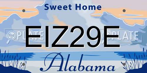 EIZ29E Alabama License Plate