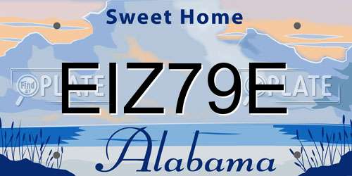 EIZ79E Alabama License Plate