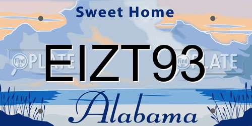 EIZT93 Alabama License Plate