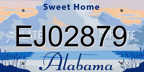 EJ02879 Alabama License Plate