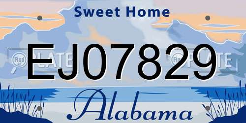 EJ07829 Alabama License Plate