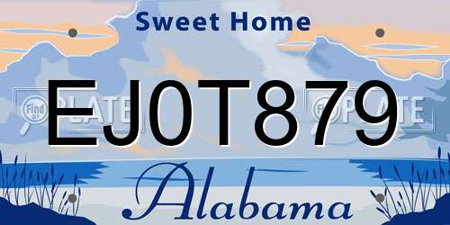 EJ0T879 Alabama License Plate