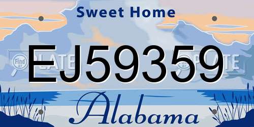 EJ59359 Alabama License Plate