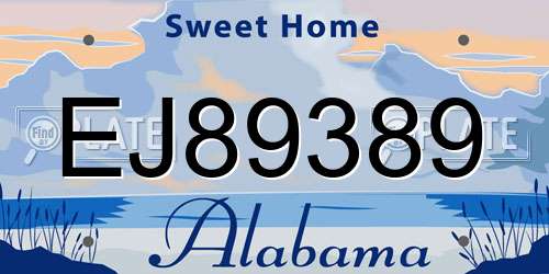 EJ89389 Alabama License Plate