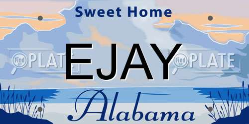 EJAY Alabama License Plate