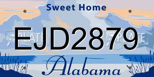 EJD2879 Alabama License Plate