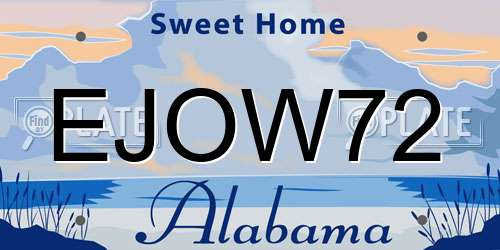EJOW72 Alabama License Plate