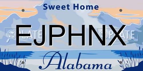 EJPHNX Alabama License Plate