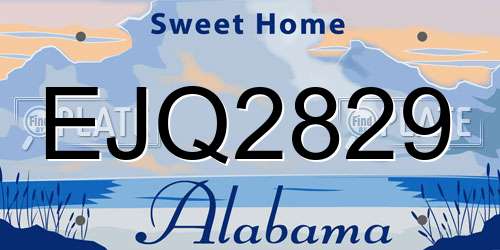 EJQ2829 Alabama License Plate