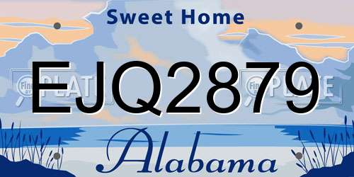 EJQ2879 Alabama License Plate