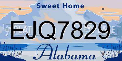 EJQ7829 Alabama License Plate