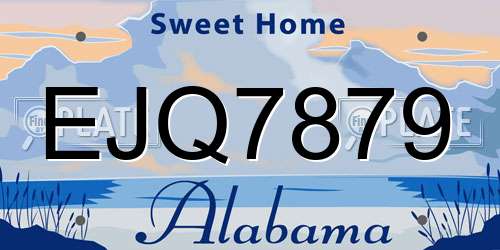 EJQ7879 Alabama License Plate