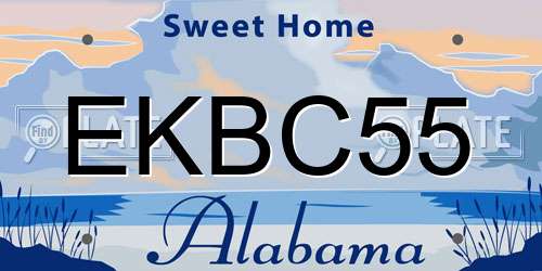 EKBC55 Alabama License Plate