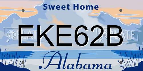 EKE62B Alabama License Plate
