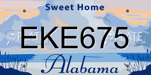 EKE675 Alabama License Plate