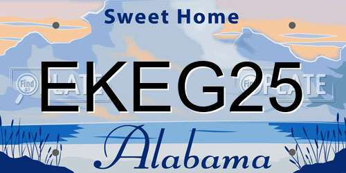 EKEG25 Alabama License Plate