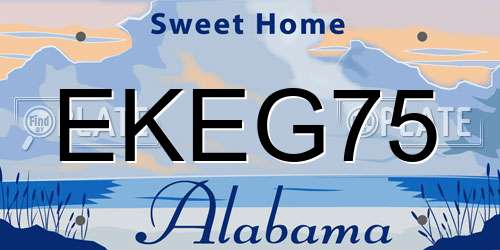 EKEG75 Alabama License Plate