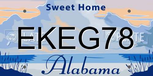 EKEG78 Alabama License Plate