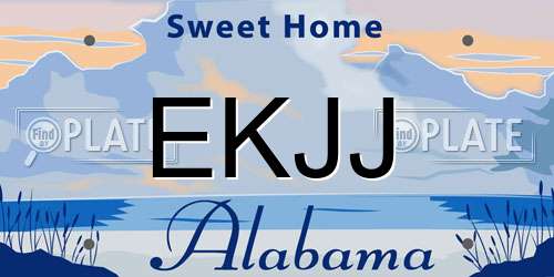 EKJJ Alabama License Plate
