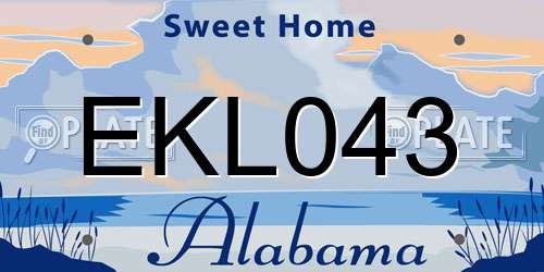 EKL043 Alabama License Plate
