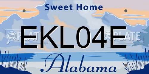 EKL04E Alabama License Plate