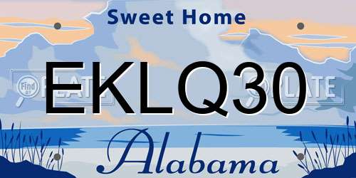 EKLQ30 Alabama License Plate