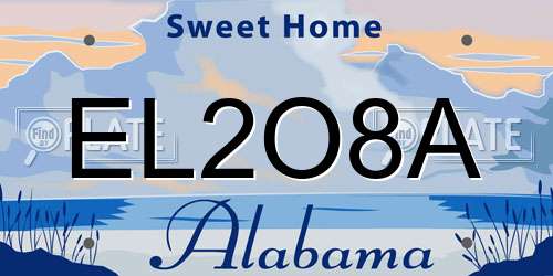 EL2O8A Alabama License Plate