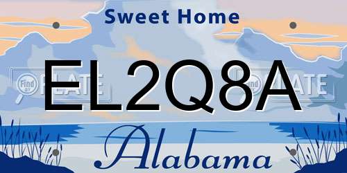 EL2Q8A Alabama License Plate