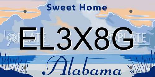 EL3X8G Alabama License Plate
