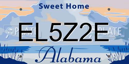 EL5Z2E Alabama License Plate