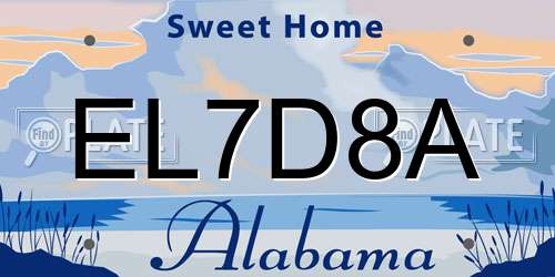 EL7D8A Alabama License Plate