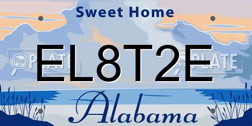 EL8T2E Alabama License Plate