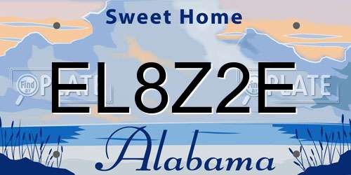 EL8Z2E Alabama License Plate