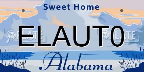ELAUT0 Alabama License Plate
