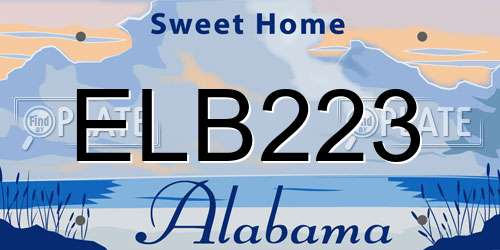 ELB223 Alabama License Plate