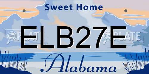 ELB27E Alabama License Plate