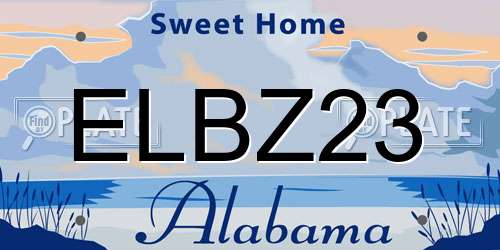 ELBZ23 Alabama License Plate