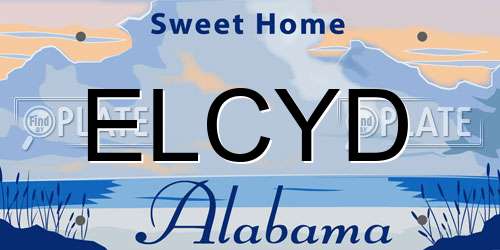 ELCYD Alabama License Plate